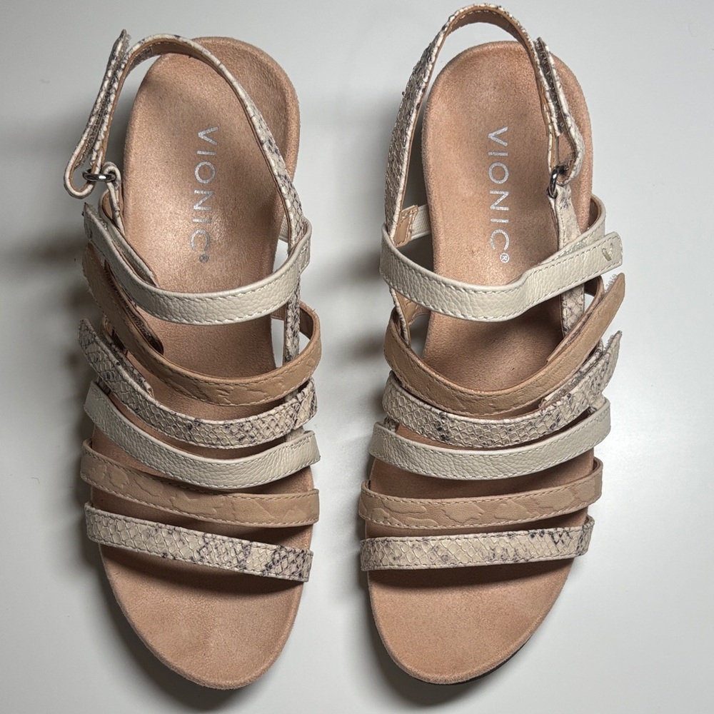 Vionic Women's Tess Multi-Strap Slingback Sandals 6M Like New